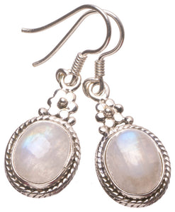 Natural Rainbow Moonstone Handmade Unique 925 Sterling Silver Earrings 1 1/4" T3013