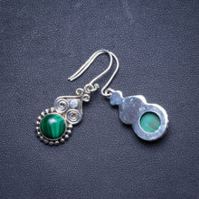 Natural Malachite Handmade Unique 925 Sterling Silver Earrings 1.5" X4447