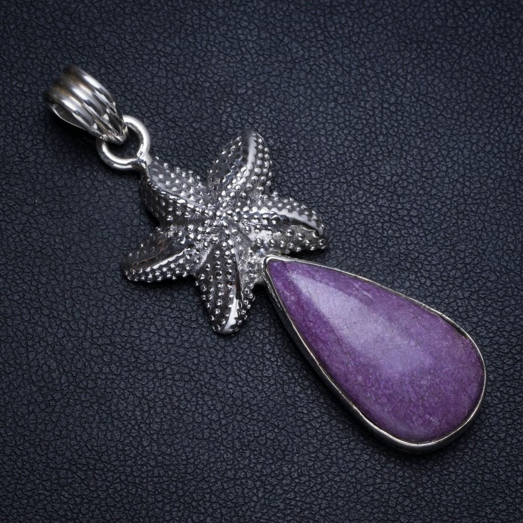 Natural Charoite Handmade Mexican 925 Sterling Silver Pendant 2