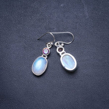 Natural Rainbow Moonstone and Mystical Topaz Handmade Unique 925 Sterling Silver Earrings 1.25" X4797