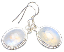 Natural Rainbow Moonstone Handmade Unique 925 Sterling Silver Earrings 1.25" X5035
