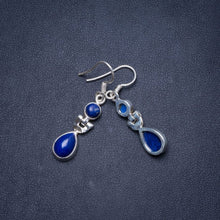 Natural Lapis Lazuli Handmade Unique 925 Sterling Silver Earrings 1.5" Y1285