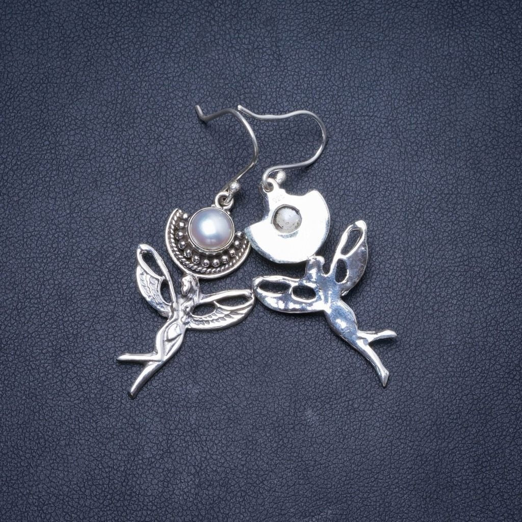 Natural River Pearl Handmade Unique 925 Sterling Silver Earrings 2