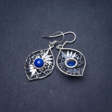 Natural Lapis Lazuli Handmade Unique 925 Sterling Silver Earrings 1.5" Y1261