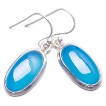 Natural Chalcedony Handmade Unique 925 Sterling Silver Earrings 1 1/4" Y2335