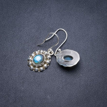 Natural Blue Fire Labradorite Handmade Unique 925 Sterling Silver Earrings 1.25" Y3003