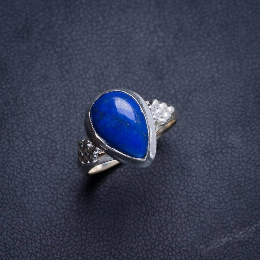 Natural Lapis Lazuli Handmade Unique 925 Sterling Silver Ring 6 Y4526
