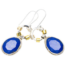 Natural Lapis Lazuli Handmade Unique 925 Sterling Silver Earrings 1.75" A0847
