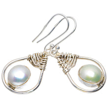 Natural River Pearl Handmade Unique 925 Sterling Silver Earrings 1.5" A2044