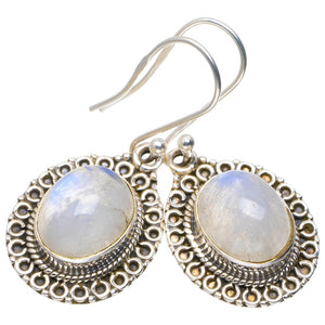 Natural Rainbow Moonstone Handmade Unique 925 Sterling Silver Earrings 1.5" A2453