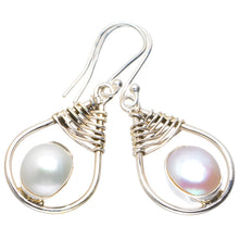 Natural River Pearl Handmade Unique 925 Sterling Silver Earrings 1.5" A2492