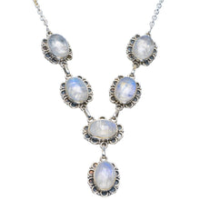 Natural Rainbow Moonstone Handmade Unique 925 Sterling Silver Necklace 17.5-17.75" B4325