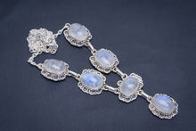 Natural Rainbow Moonstone Handmade Unique 925 Sterling Silver Necklace 17.5-17.75" B4325