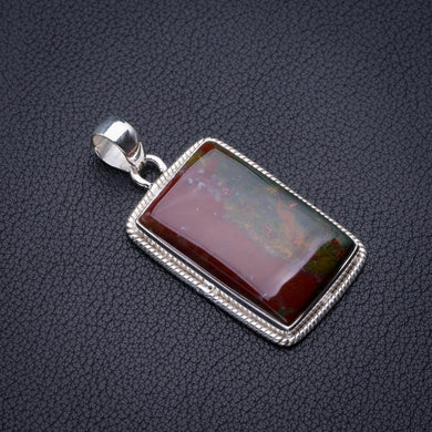 Natural Blood Stone Handmade 925 Sterling Silver Pendant 2