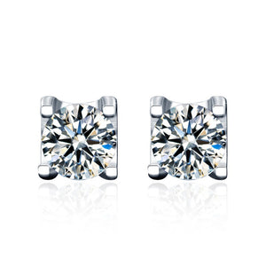 hesy® 0.5ct Moissanite 925 Silver Platinum Plated Four-Prong Classical Stud B4647