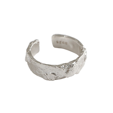 hesy® Wrinkles Texture Adjustable Handmade 925 Sterling Silver Ring 7.75 C2375