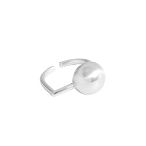 hesy® Simplism Geometric Ball Adjustable Handmade 925 Sterling Silver Ring 6.75 C2381