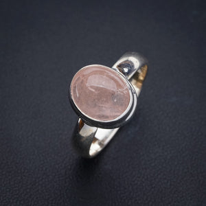 StarGems Natural Rose Quartz  Handmade 925 Sterling Silver Ring 8.5 E9365