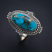 StarGems Natural Copper Turquoise  Handmade 925 Sterling Silver Ring 9.75 E9390
