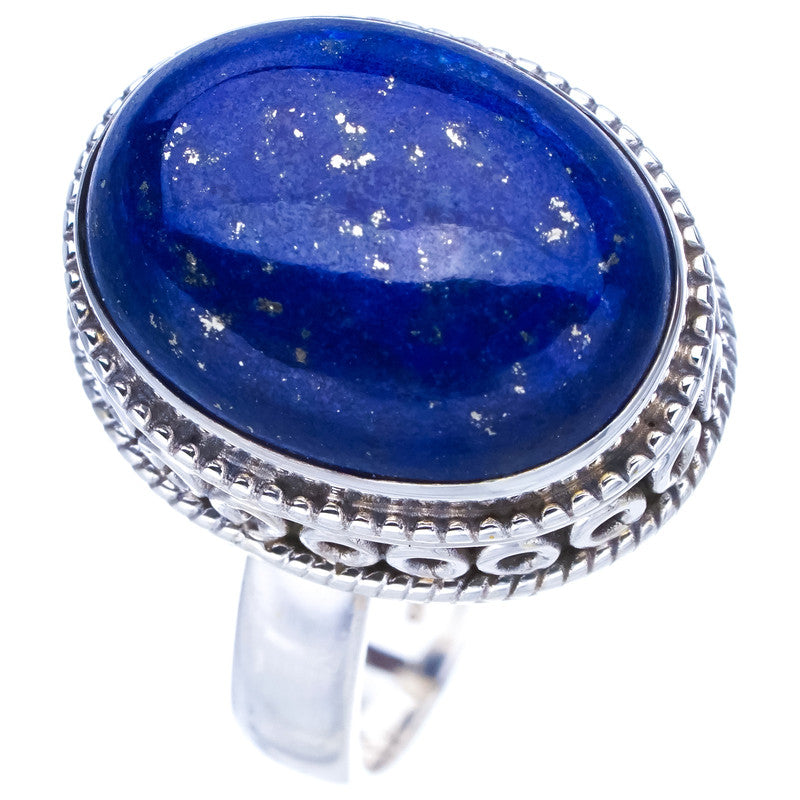 StarGems Natural Lapis Lazuli Handmade 925 Sterling Silver Ring 8 F0014
