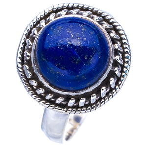StarGems Natural Lapis Lazuli  Handmade 925 Sterling Silver Ring 7 F0048