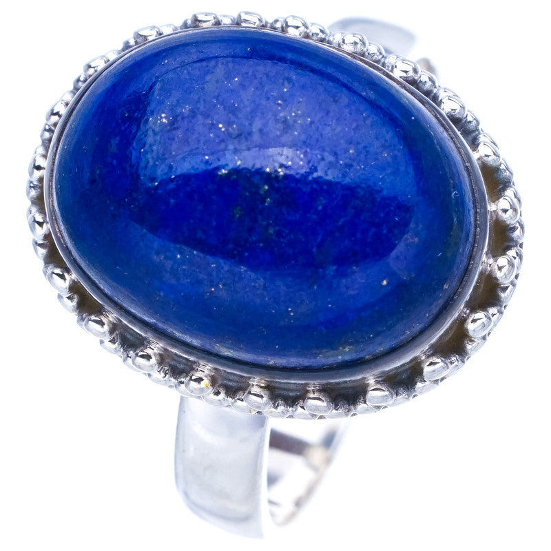 StarGems Natural Lapis Lazuli  Handmade 925 Sterling Silver Ring 8 F0049