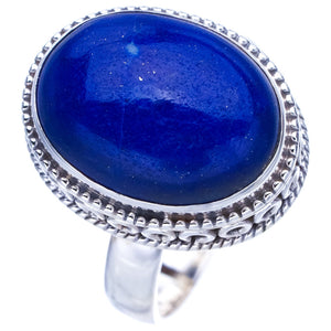StarGems Natural Lapis Lazuli  Handmade 925 Sterling Silver Ring 7.75 F0058