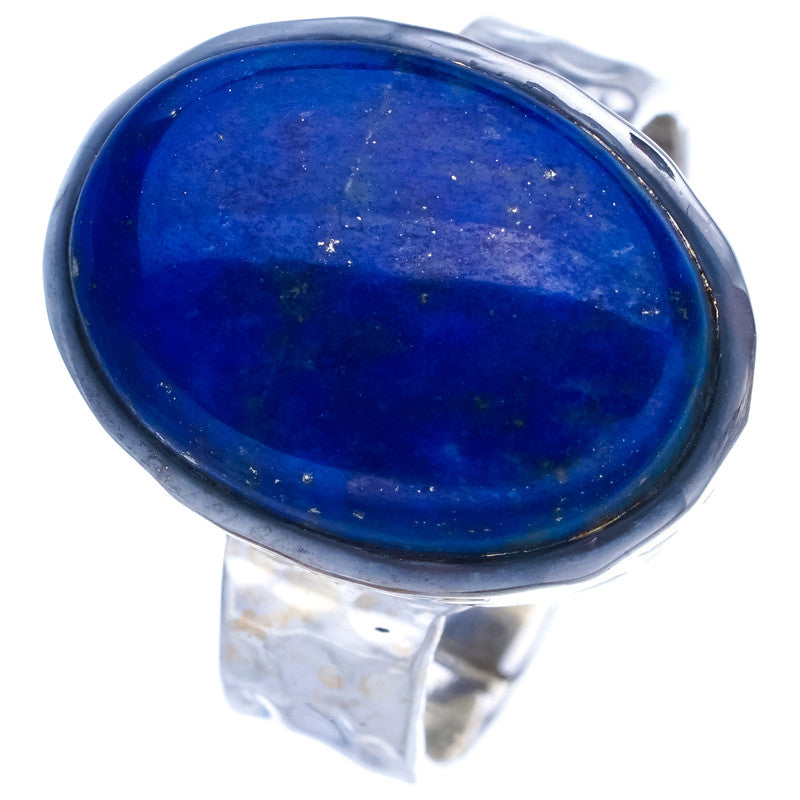 StarGems Natural Lapis Lazuli  Handmade 925 Sterling Silver Ring 8 F0064
