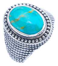 StarGems Natural Turquoise  Handmade 925 Sterling Silver Ring 8.25 F0301