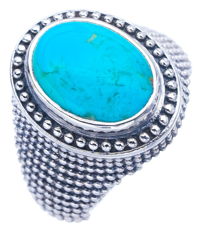 StarGems Natural Turquoise  Handmade 925 Sterling Silver Ring 8.75 F0406