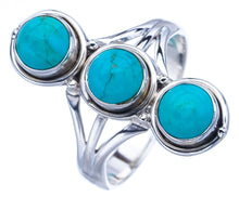 StarGems Natural Turquoise Handmade 925 Sterling Silver Ring 7.75 F0407