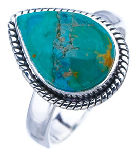 StarGems Natural Turquoise  Handmade 925 Sterling Silver Ring 8.75 F0454