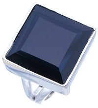 StarGems Natural Black Onyx  Handmade 925 Sterling Silver Ring 5 F0520