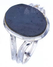 StarGems Natural Black Onyx  Handmade 925 Sterling Silver Ring 7.5 F0523