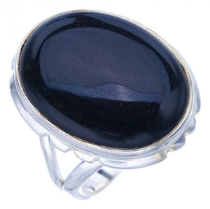 StarGems Natural Black Onyx  Handmade 925 Sterling Silver Ring 5.5 F0527