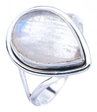StarGems Natural Moonstone Handmade 925 Sterling Silver Ring 6 F0654
