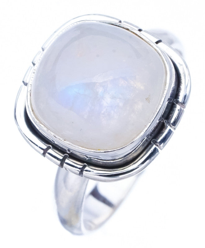 StarGems Natural Moonstone  Handmade 925 Sterling Silver Ring 4.75 F0748