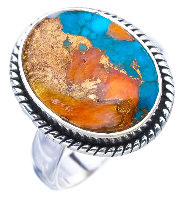 StarGems Natural Copper Chalcedony  Handmade 925 Sterling Silver Ring 9.5 F1146