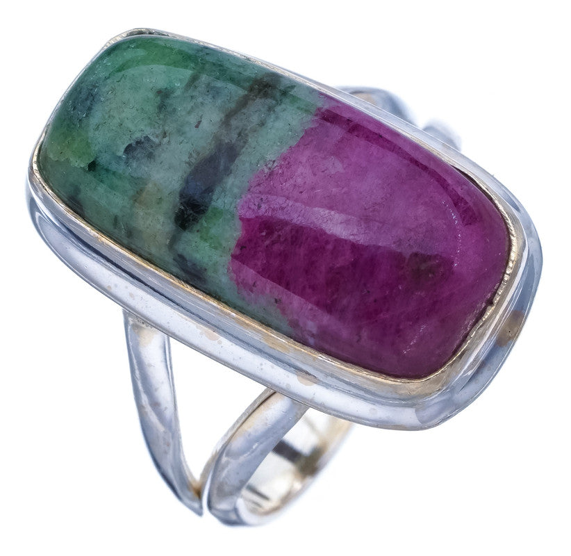 StarGems Natural Ruby Zoisite  Handmade 925 Sterling Silver Ring 6.75 F1332