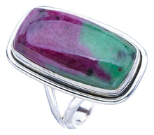 StarGems Natural Ruby Zoisite  Handmade 925 Sterling Silver Ring 9 F1354