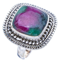 StarGems Natural Ruby Zoisite  Handmade 925 Sterling Silver Ring 7.5 F1357