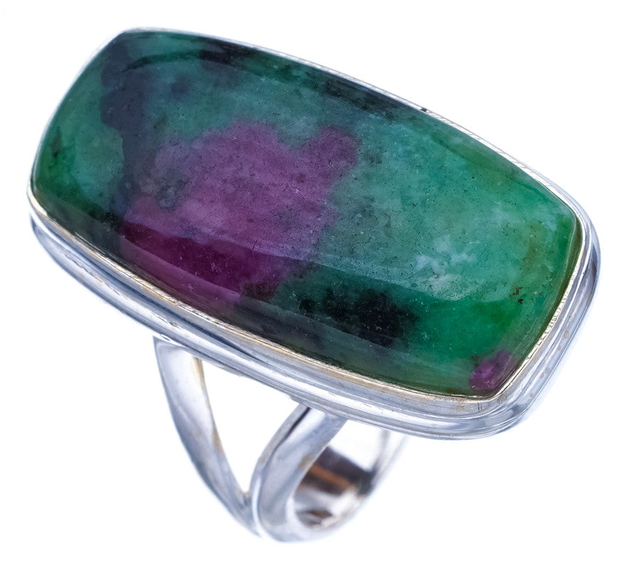 StarGems Natural Ruby Zoisite Handmade 925 Sterling Silver Ring 7 F1618