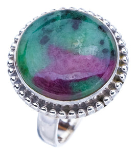 StarGems Natural Ruby Zoisite Handmade 925 Sterling Silver Ring 8 F1636