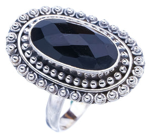 StarGems Natural Black Onyx  Handmade 925 Sterling Silver Ring 10 F1733