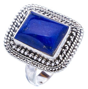 StarGems Natural Lapis Lazuli  Handmade 925 Sterling Silver Ring 8.25 F1794