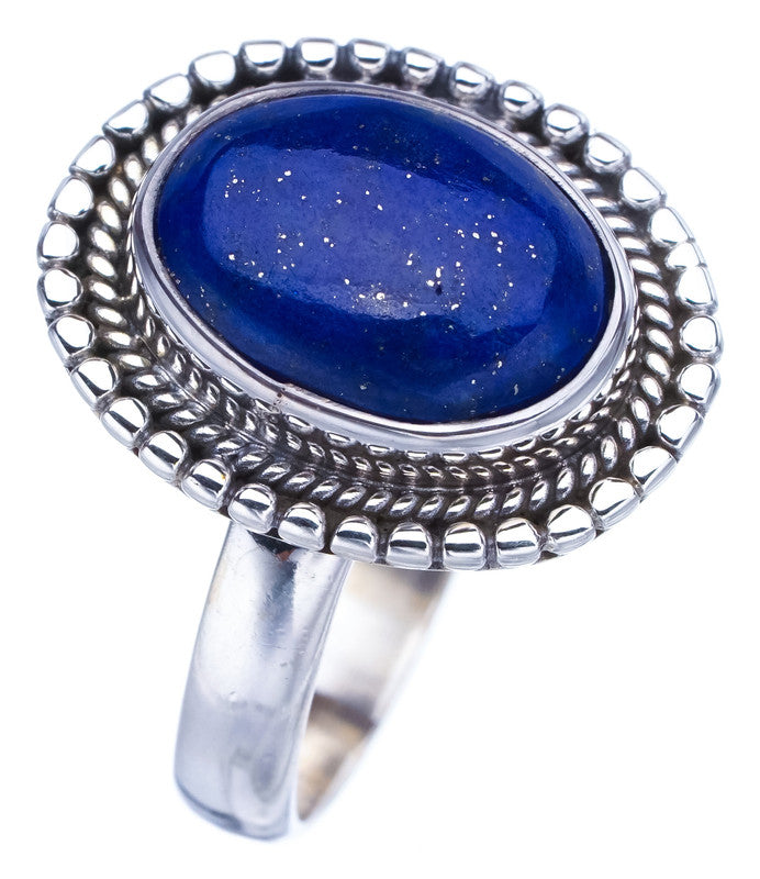 StarGems Natural Lapis Lazuli  Handmade 925 Sterling Silver Ring 10 F1813