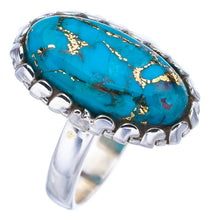 StarGems Natural Copper Turquoise  Handmade 925 Sterling Silver Ring 6.75 F2202