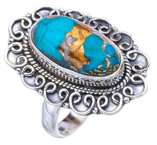 StarGems Natural Copper Turquoise Handmade 925 Sterling Silver Ring 6.75 F2215