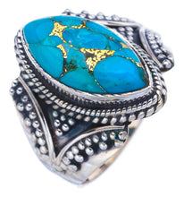 StarGems Natural Copper Turquoise  Handmade 925 Sterling Silver Ring 7.75 F2252