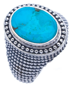 StarGems Natural Turquoise  Handmade 925 Sterling Silver Ring 9.25 F2318